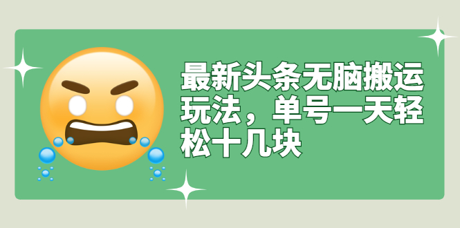 【副业项目3134期】最新头条无脑搬运教程，多号操作日赚几百块【实操课程+搬运软件】-沃创网
