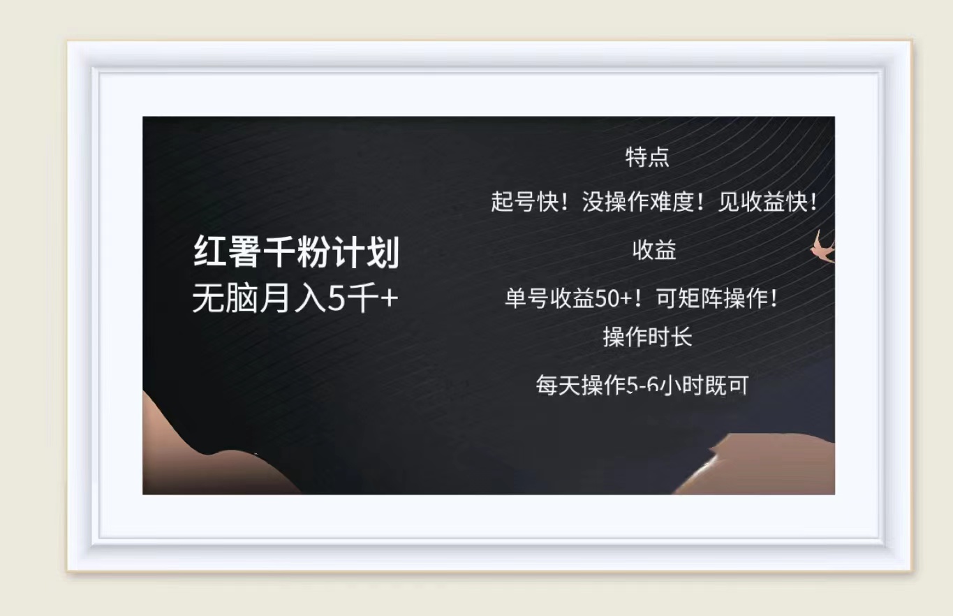 红薯千粉计划无脑月入5千➕！既做既赚！-沃创网