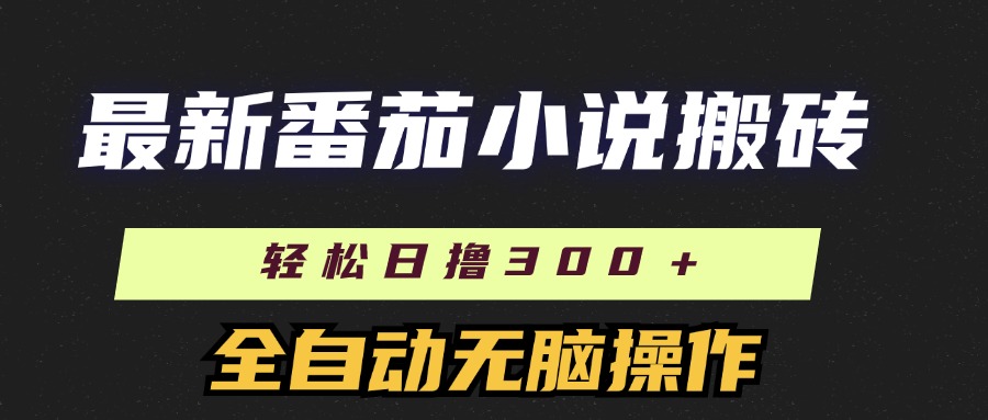 最新番茄小说搬砖，日撸300＋！全自动操作，可矩阵放大-沃创网