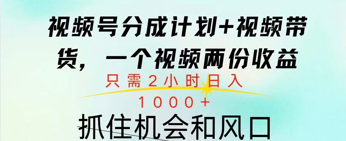 视频号橱窗带货， 10分钟一个视频， 2份收益，日入1000+-沃创网