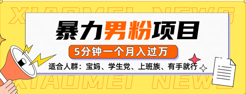 男粉项目，5分钟一个，无脑月入五位数-沃创网