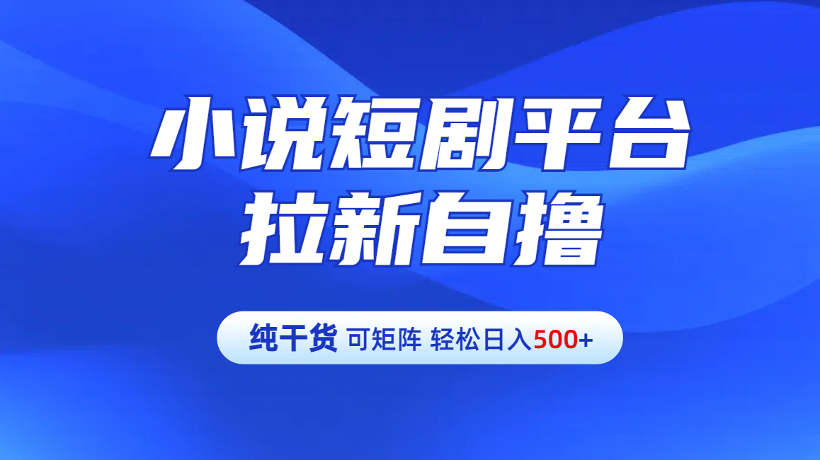 【纯干货】小说短剧平台拉新自撸玩法详解-单人轻松日入500+-沃创网