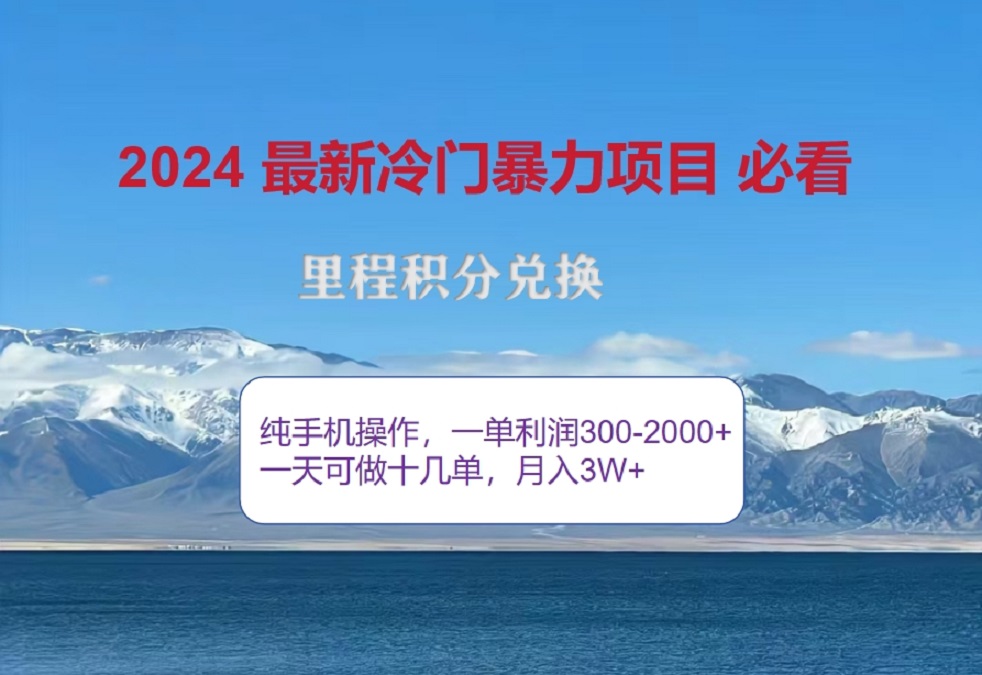 2024惊爆冷门暴利！出行高峰来袭，里程积分，高爆发期，一单300+—2000+，月入过万不是梦！-沃创网