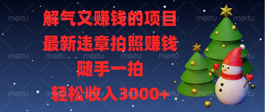 最新违章拍照赚钱，随手一拍，解气又赚钱的项目，轻松收入3000+-沃创网