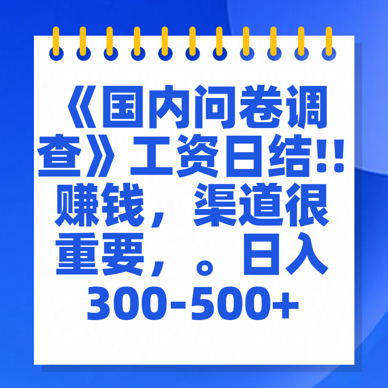 问卷调查答题，一个人在家也可以闷声发大财，小白一天2张，【揭秘】-沃创网