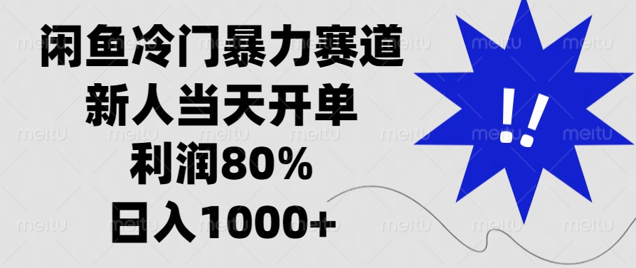 闲鱼冷门暴力赛道，利润80%，日入1000+新人当天开单，-沃创网