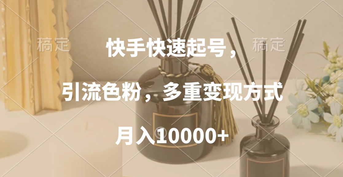 快手快速起号，引流色粉，多重变现方式，月入10000+-沃创网