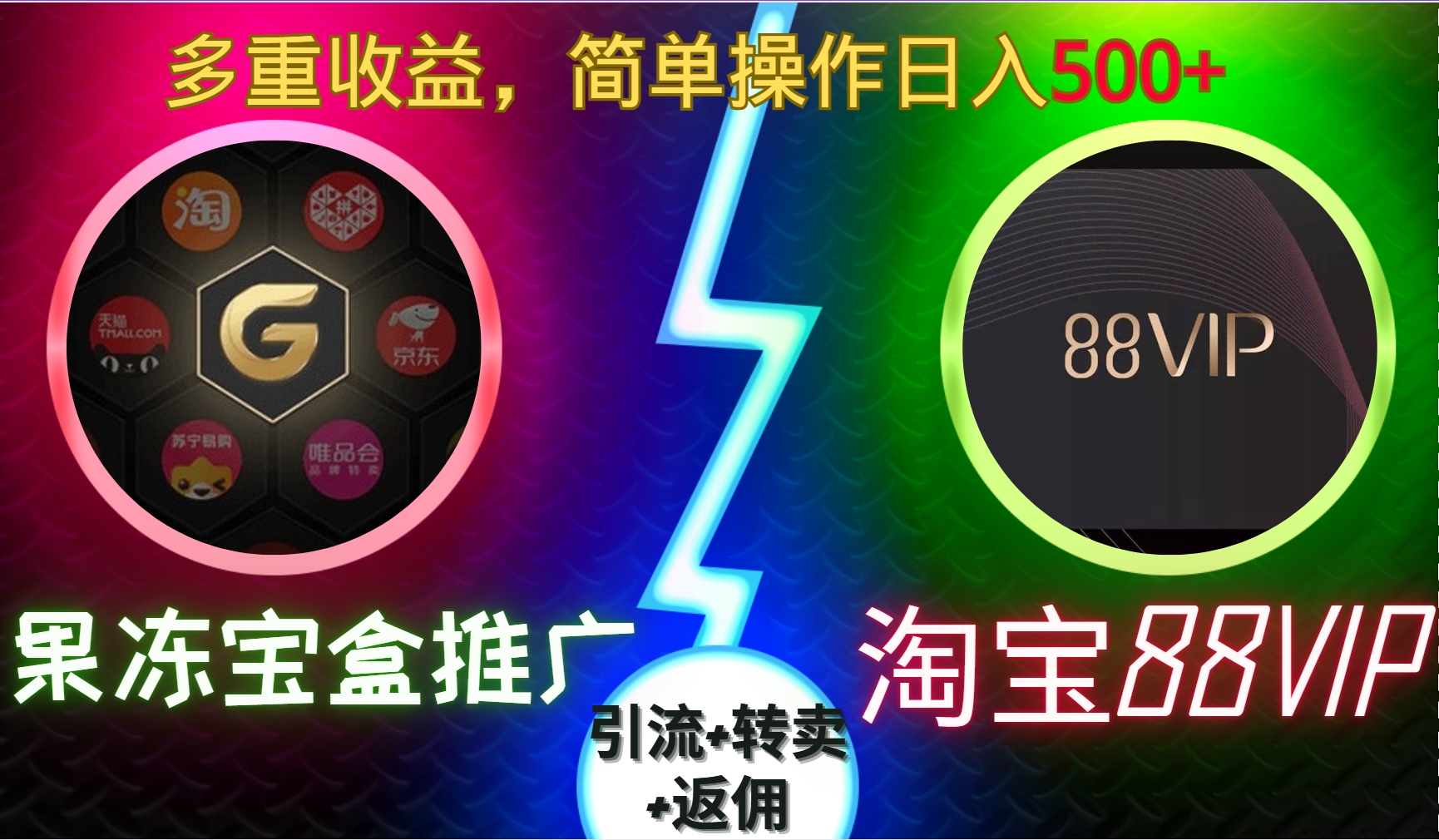 果冻宝盒推广88VIP，引流+转卖+返佣，多重收益，简单操作日入500+-沃创网