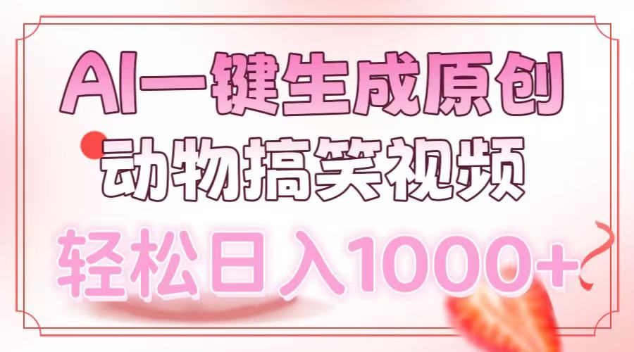 AI一键生成原创动物搞笑视频，轻松日入1000+-沃创网
