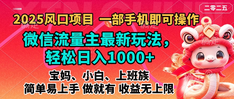 2025蓝海风口项目，微信流量主最新玩法，轻松日入1000+，简单易上手，做就有 收益无上限-沃创网