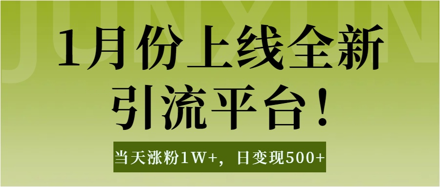 1月上线全新引流平台，当天涨粉1W+，日变现500+工具无脑涨粉，解放双手操作简单-沃创网