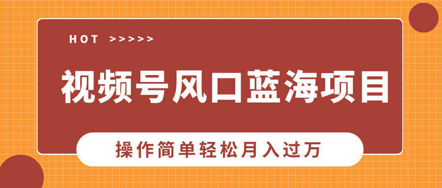 视频号风口蓝海项目，中老年人的流量密码，操作简单轻松月入过万-沃创网