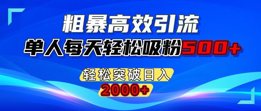 粗暴高效引流,单人每天轻松吸粉500+,轻松突破日入2000+-沃创网