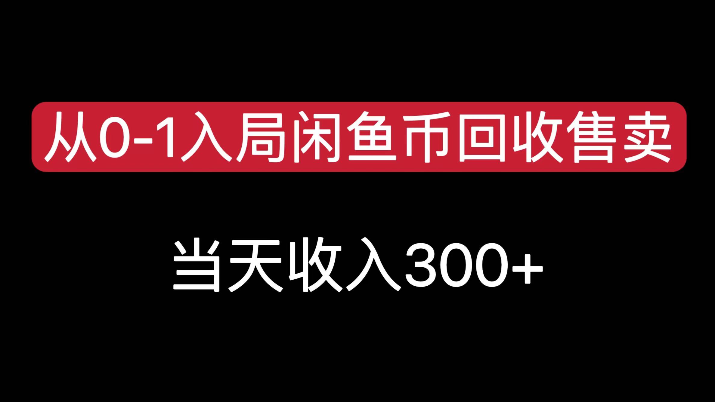 从0-1入局闲鱼币回收售卖，当天收入300+-沃创网