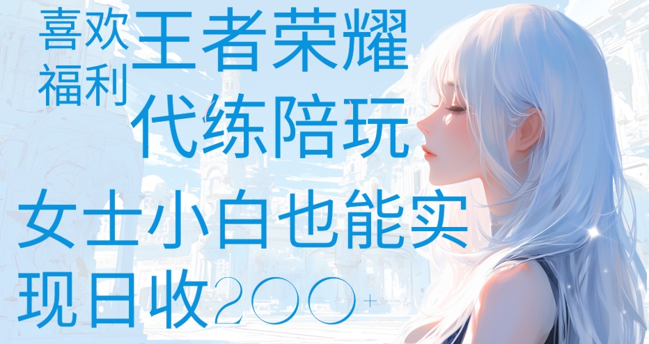 王者荣耀代打陪练喜欢王者的福利边玩还能多个收入女士小白也能轻松实现日收200+-沃创网