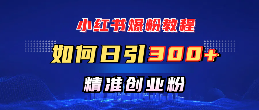 小红书爆粉教程，如何日引300+创业粉，快速实现精准变现！-沃创网