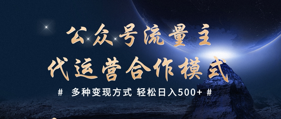 公众号流量主代运营  多种变现方式 轻松日入500+-沃创网