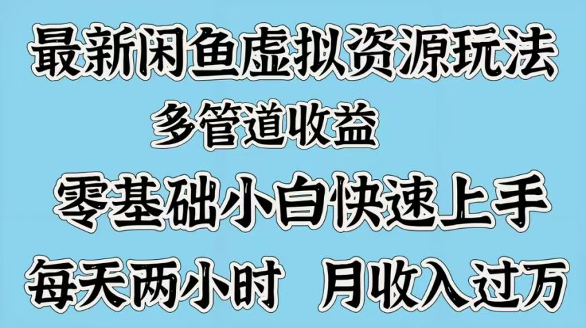 最新咸鱼虚拟资源玩法，多管道收益，零基础小白快速上手，每天两小时月收入过万-沃创网