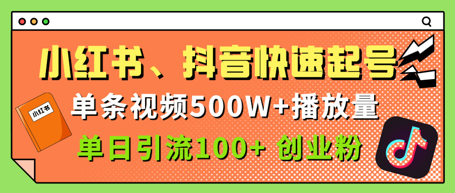 小红书、抖音、快手快速起号，单条视频500w播放量，单日引流100＋创业粉-沃创网