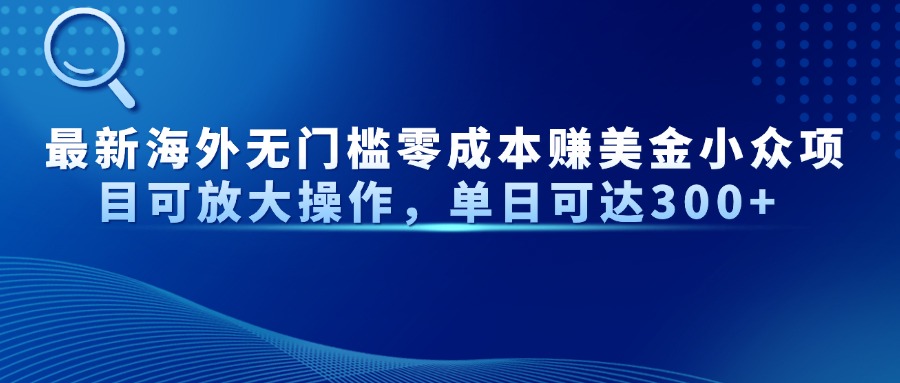 最新海外无门槛美金小众项目可放大操作，单日可达300+-沃创网