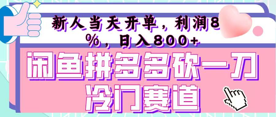 咸鱼拼夕夕砍一刀冷门暴力赛道，新人当天开单，利润百分之八十，日入 800+-沃创网