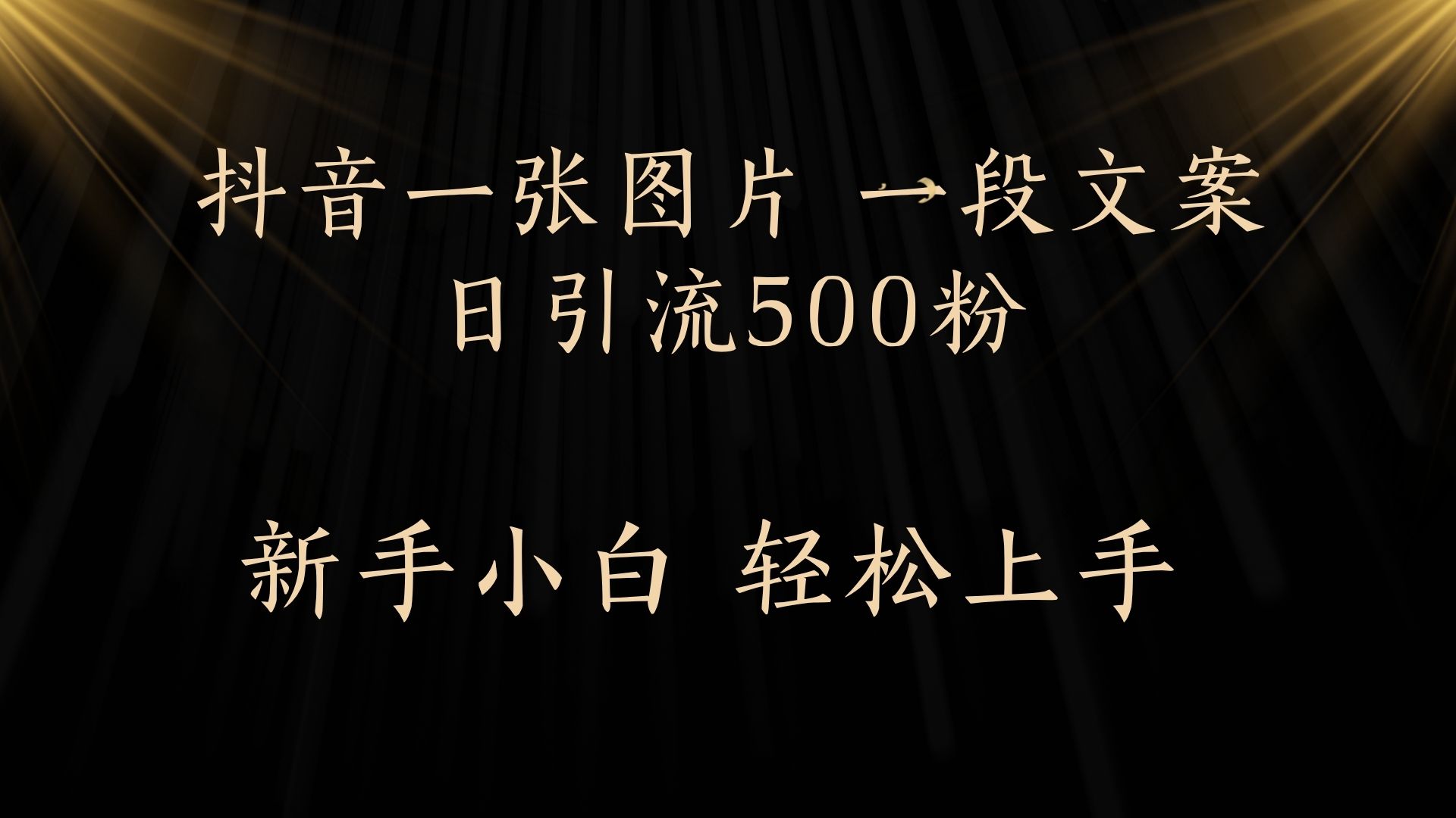 每天2分钟，抖音一张图片 一段文案日引流500粉-沃创网