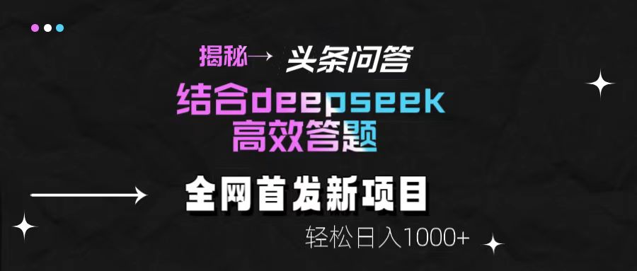 揭秘头条问答新玩法！结合deepseek高效答题，轻松日入1000+-沃创网