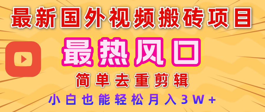 2025最新热门风口，国外视频搬砖项目，简单去重剪辑，小白也能轻松月入3W+-沃创网