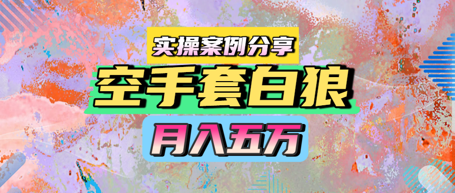 空手套白狼，月入五万，实操案例分享-沃创网