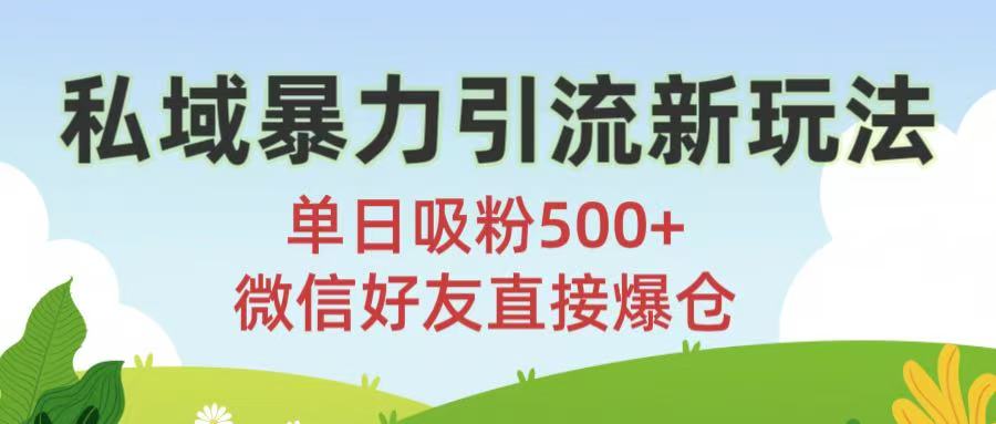 私域暴力引流新玩法!单日吸粉500+，微信好友直接爆仓-沃创网