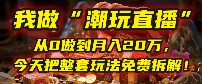 做“潮玩直播”，从0做到月入20万，今天把整套玩法免费拆解！-沃创网