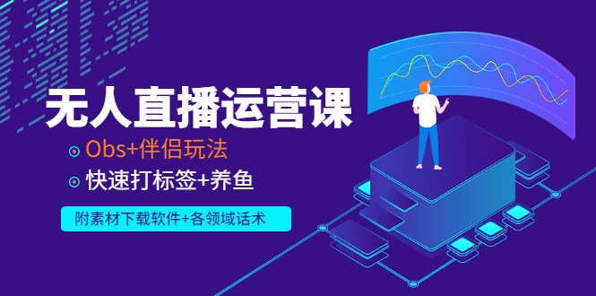 【副业项目3323期】无人直播运营课：Obs+伴侣玩法 快速打标签+养鱼（附素材下载软件+各领话术)-沃创网