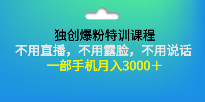 【副业项目3363期】一部手机月入3000的抖音不露脸吸粉课程（抖音不露脸不直播怎么赚钱）-沃创网
