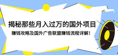 【副业项目3441期】揭秘那些月入过万的国外项目，赚钱攻略及国外广告联盟赚钱流程详解-沃创网