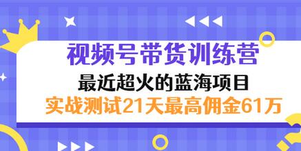 【副业项目3489期】视频号带货训练营，实战测试21天最高佣金61W（视频号带货怎么做）-沃创网