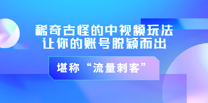 【副业项目3652期】稀奇古怪的中视频玩法，让你的账号脱颖而出，堪称“流量刺客”（图文+视频)-沃创网