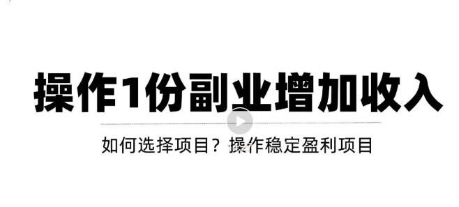 【副业项目3695期】新手如何通过操作副业增加收入，从项目选择到玩法分享！【视频教程】-沃创网