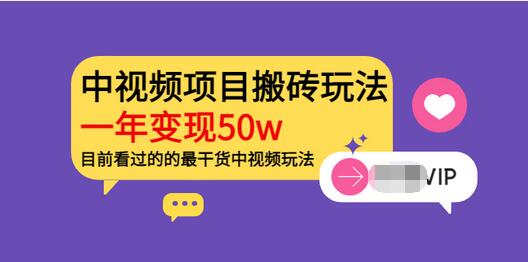 【副业项目3965期】《老吴·中视频项目搬砖玩法，一年变现50w》目前看过的的最干货中视频玩法-沃创网