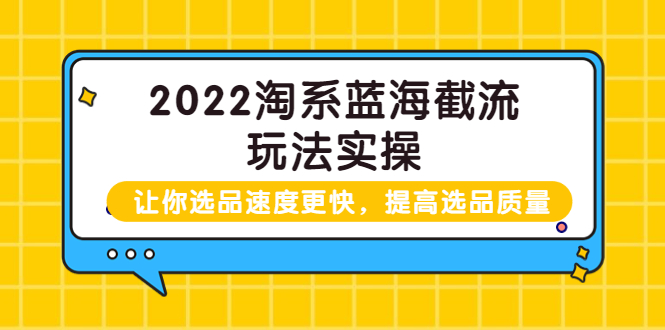 【副业项目3995期】2022淘系蓝海截流玩法实操：让你选品速度更快，提高选品质量（价值599）-沃创网