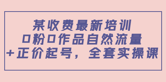 【副业项目4039期】某收费最新培训：0粉0作品自然流量+正价起号，全套实操课-沃创网