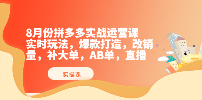 【副业项目4075期】拼多多实战运营课，实时玩法，爆款打造，改销量，补大单，AB单，直播-沃创网