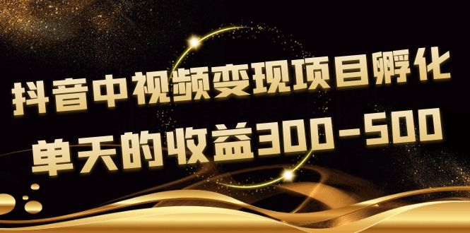 【副业项目4157期】黄岛主《抖音中视频变现项目孵化》单天的收益300-500 操作简单粗暴-沃创网