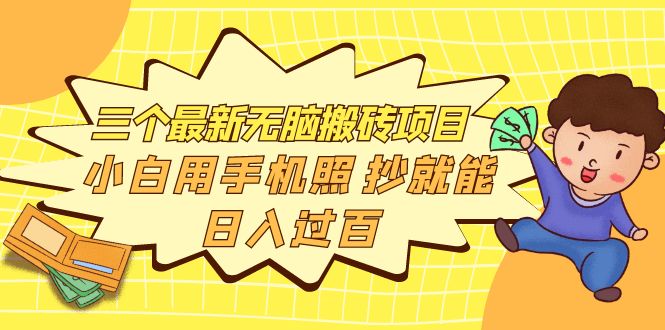【副业项目4163期】三个最新无脑搬砖项目，小白用手机照抄就能日入过百-沃创网