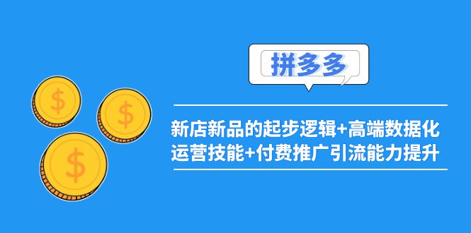 【副业项目4181期】2022拼多多：新店新品的起步逻辑+高端数据化运营技能+付费推广引流能力提升-沃创网