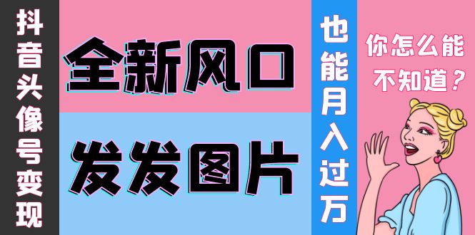 【副业项目4221期】抖音头像号变现0基础教程：全新风口，发发图片也能变现月入10000+-沃创网