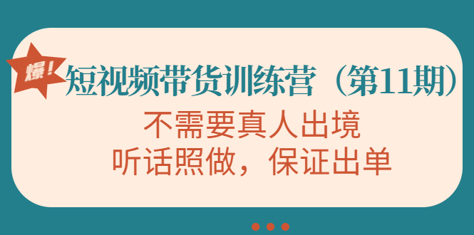 【副业项目4328期】短视频带货训练营（第11期），不需要真人出境，听话照做，保证出单-沃创网