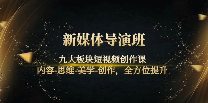 【副业项目4346期】新媒体导演班：九大板块短视频创作课，内容-思维-美学-创作，全方位提升-沃创网