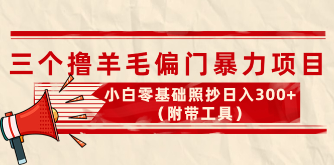 【副业项目4412期】外面卖998的三个撸羊毛偏门暴力项目，小白零基础照抄日入300+（附带工具）-沃创网