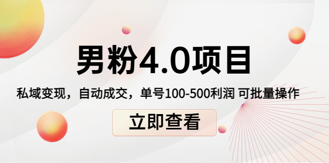 【副业项目4436期】道哥说创业男粉1+2+3+4.0项目：私域变现 自动成交 单号100-500利润 可批量-沃创网
