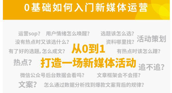 【副业项目4569期】新媒体运营系列课：课程零基础入门，解锁高薪职业必备的四项技能-沃创网